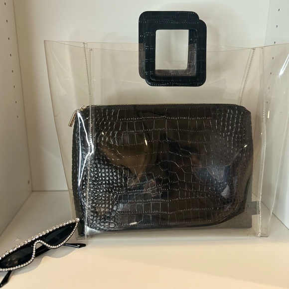 🔥🔥🔥AUTHENTIC CROCODILE Leather STAUD BAG with STAUD CLEAR TOTE!🔥🔥 - Picture 11 of 12